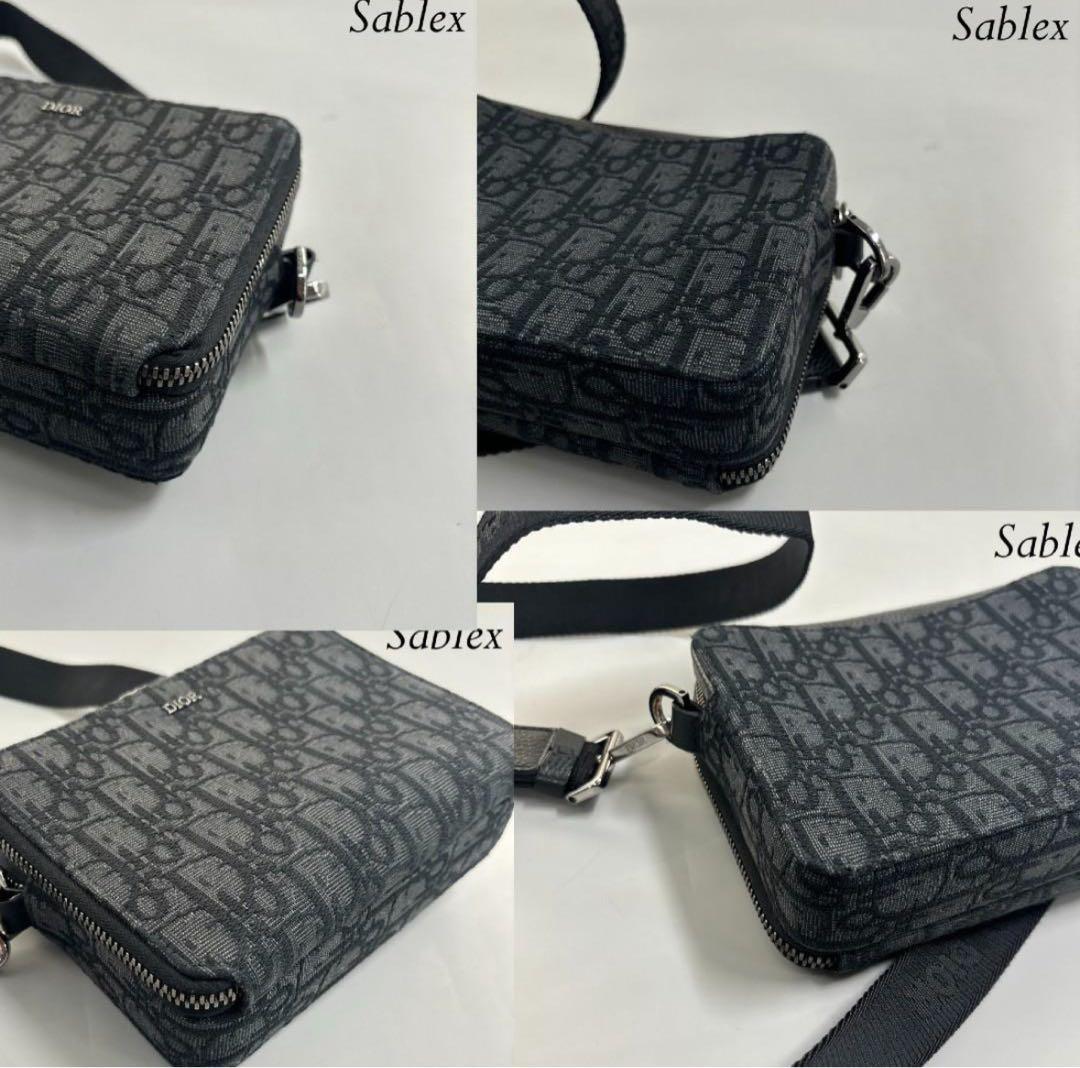 【超極美品】クリスチャンディオール オブリーク ジャガード ブラック レザー