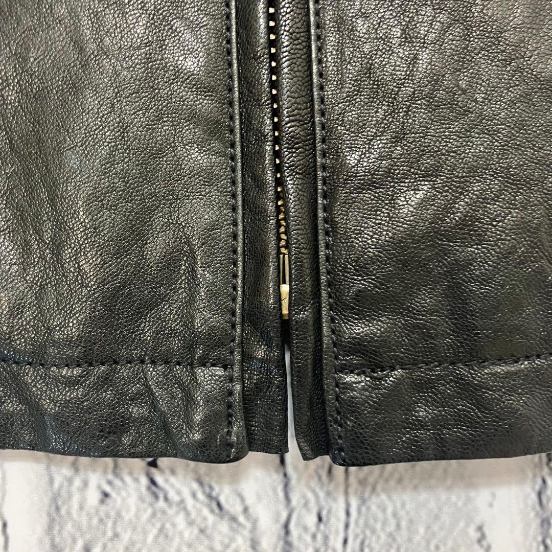 美品 AVIREX ライダース パッチカスタム ゴートレザージャケット 革ジャン