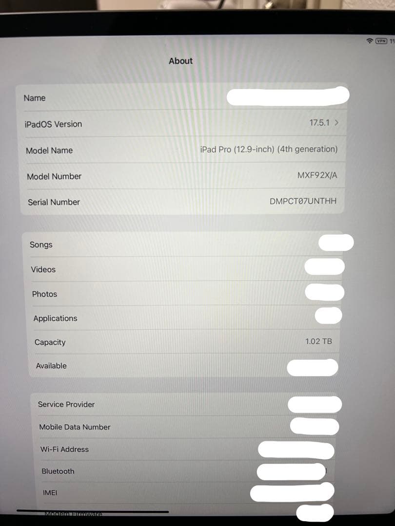 iPad本体 iPad Pro (12.9-inch) (4th generation)
