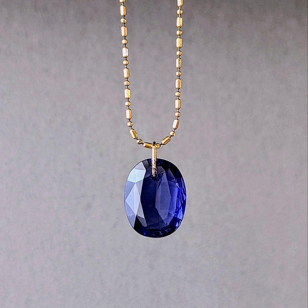 ♢容音♢K18 大粒アイオライト5.88ct チャーム ペンダントトップ