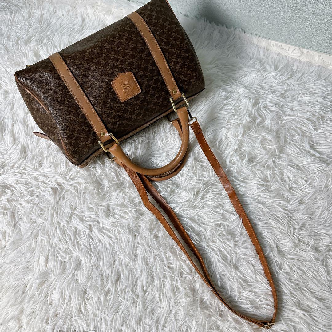 セリーヌ ミニ ボストンバック 2way マカダム柄 トリオンフ ハンドバッグ