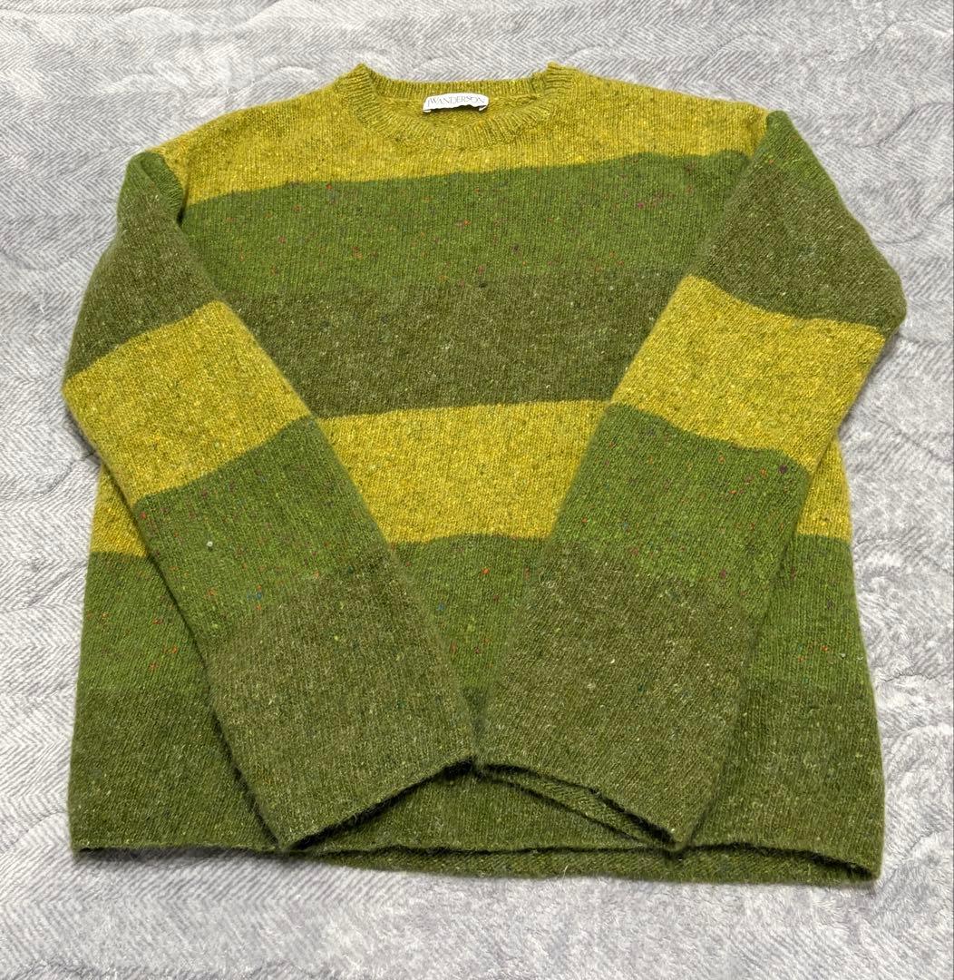 JW ANDERSON グリーン ストライプ ニットセーター
