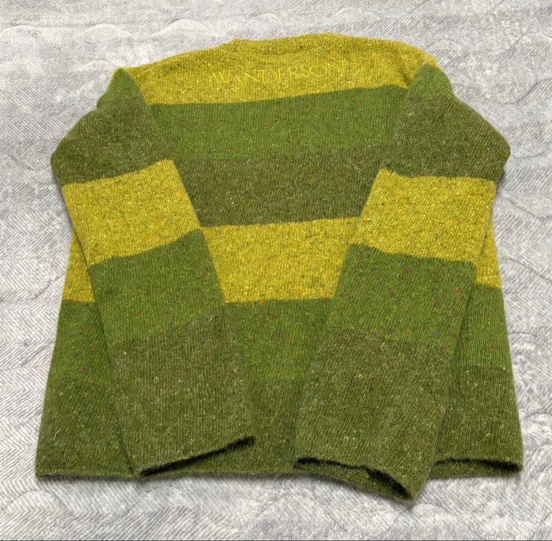 JW ANDERSON グリーン ストライプ ニットセーター