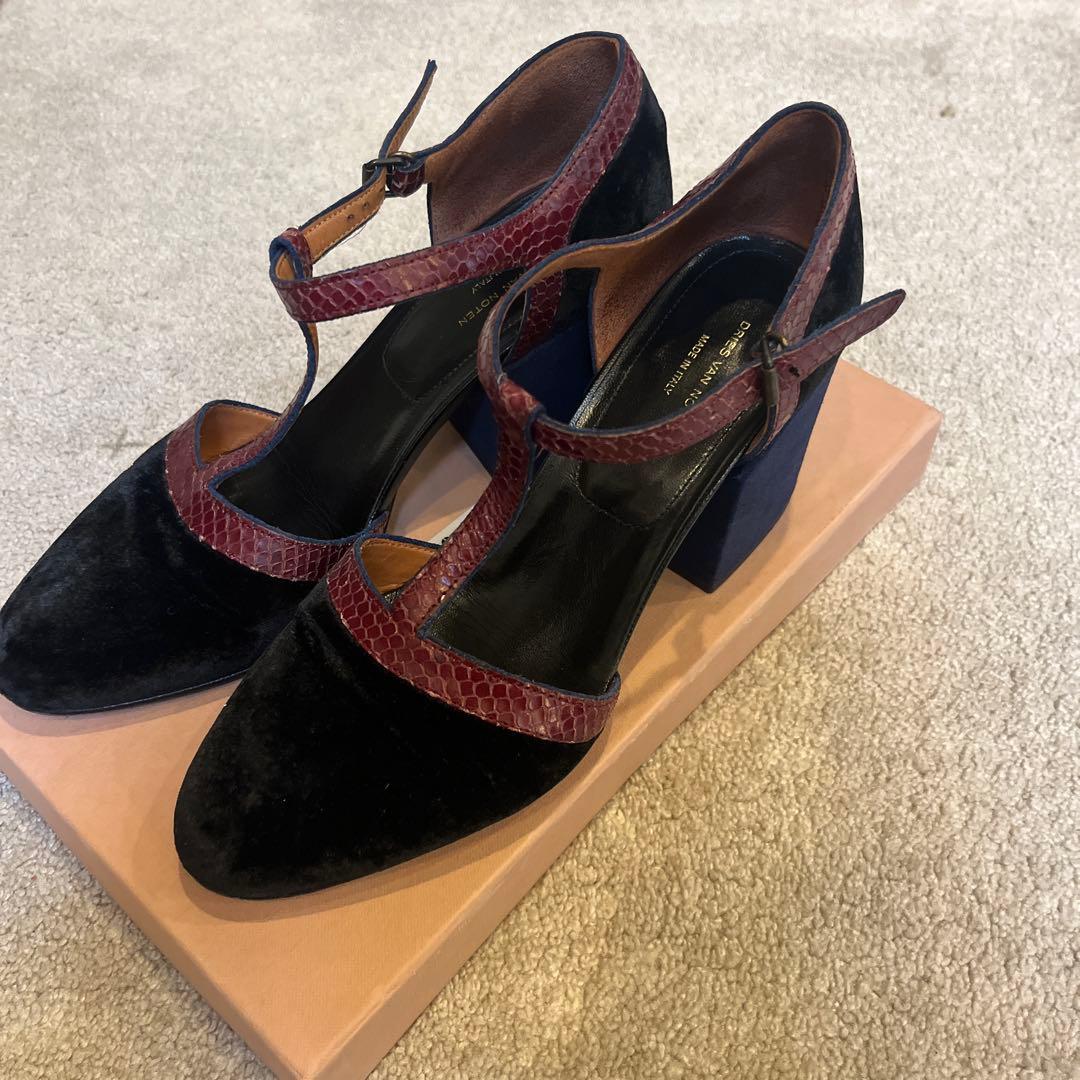 定価10万DRIES VAN NOTEN マルチカラー　ストラップパンプス