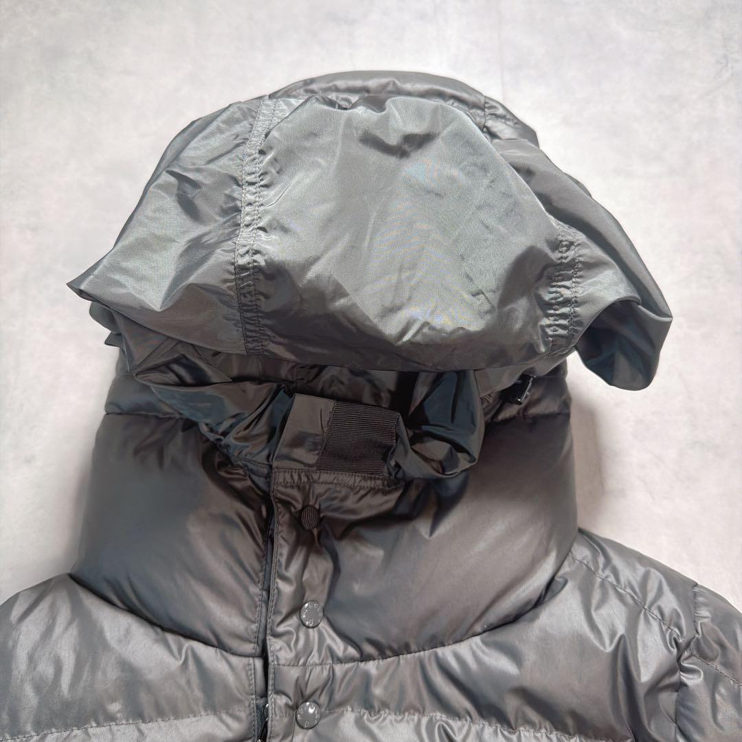 MONCLER モンクレール ダウンジャケット ワッペン フリル グレー フード