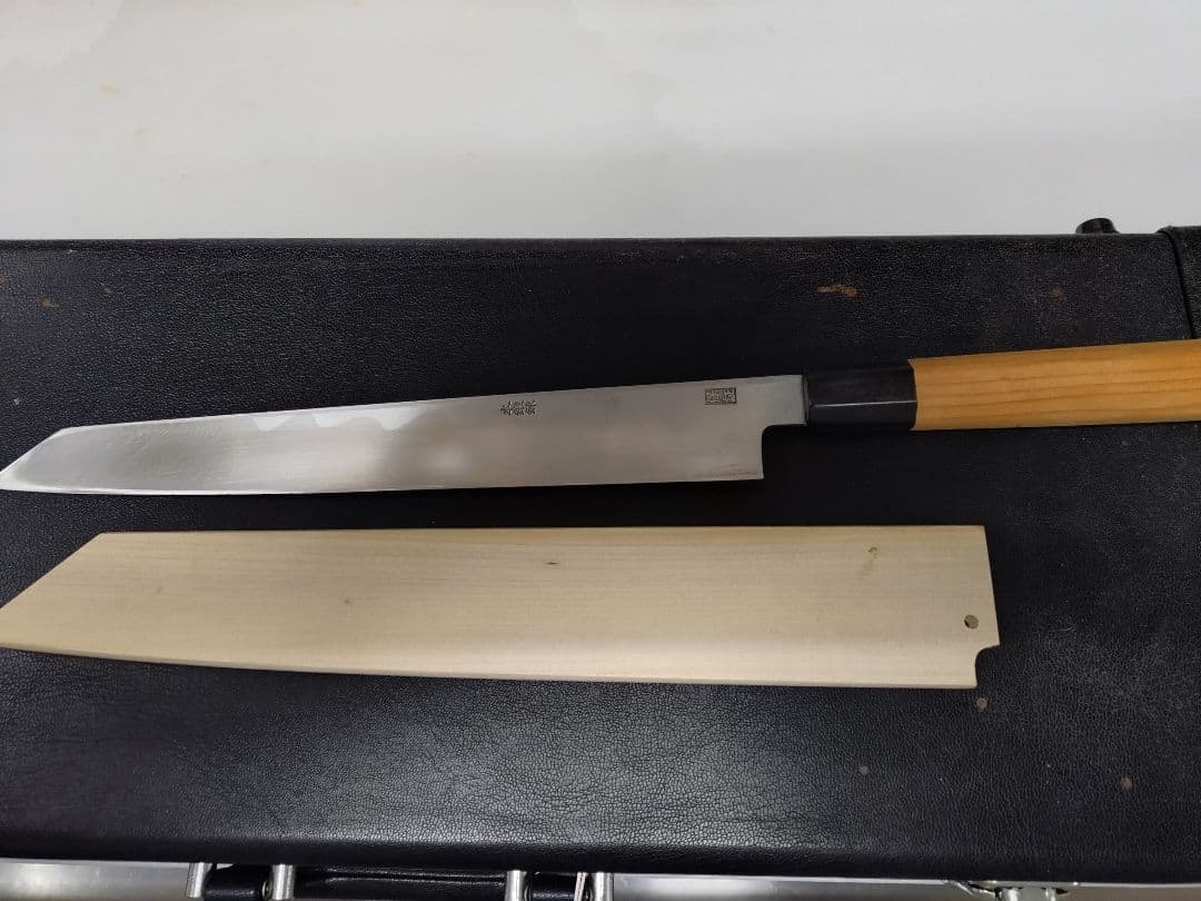 7*8様 柳刃包丁　堺一文字光秀　本鍛錬　27㎝　青波打