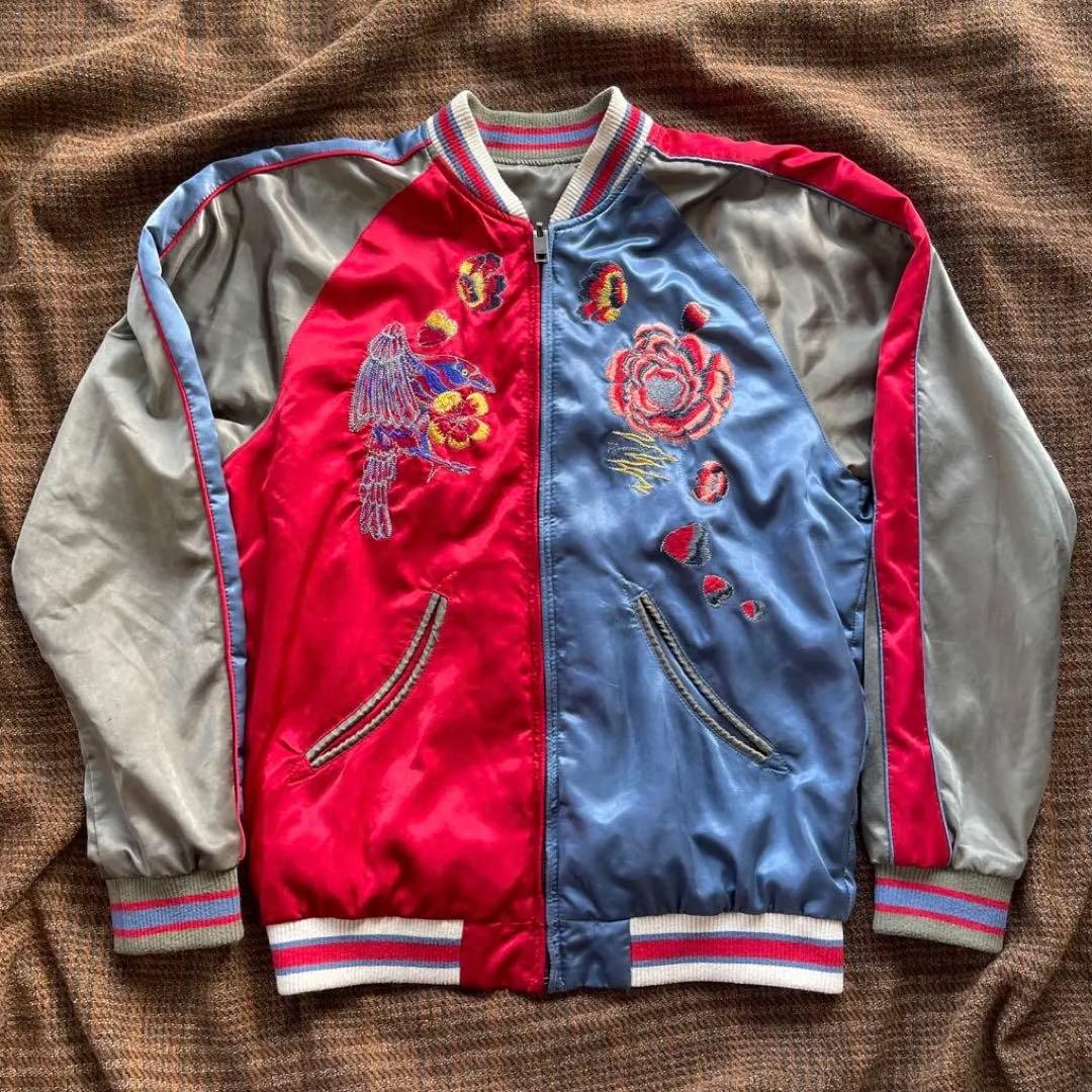 90's~ DIESEL スカジャン 牡丹 燕 鯉 梅 リバーシブル M相当