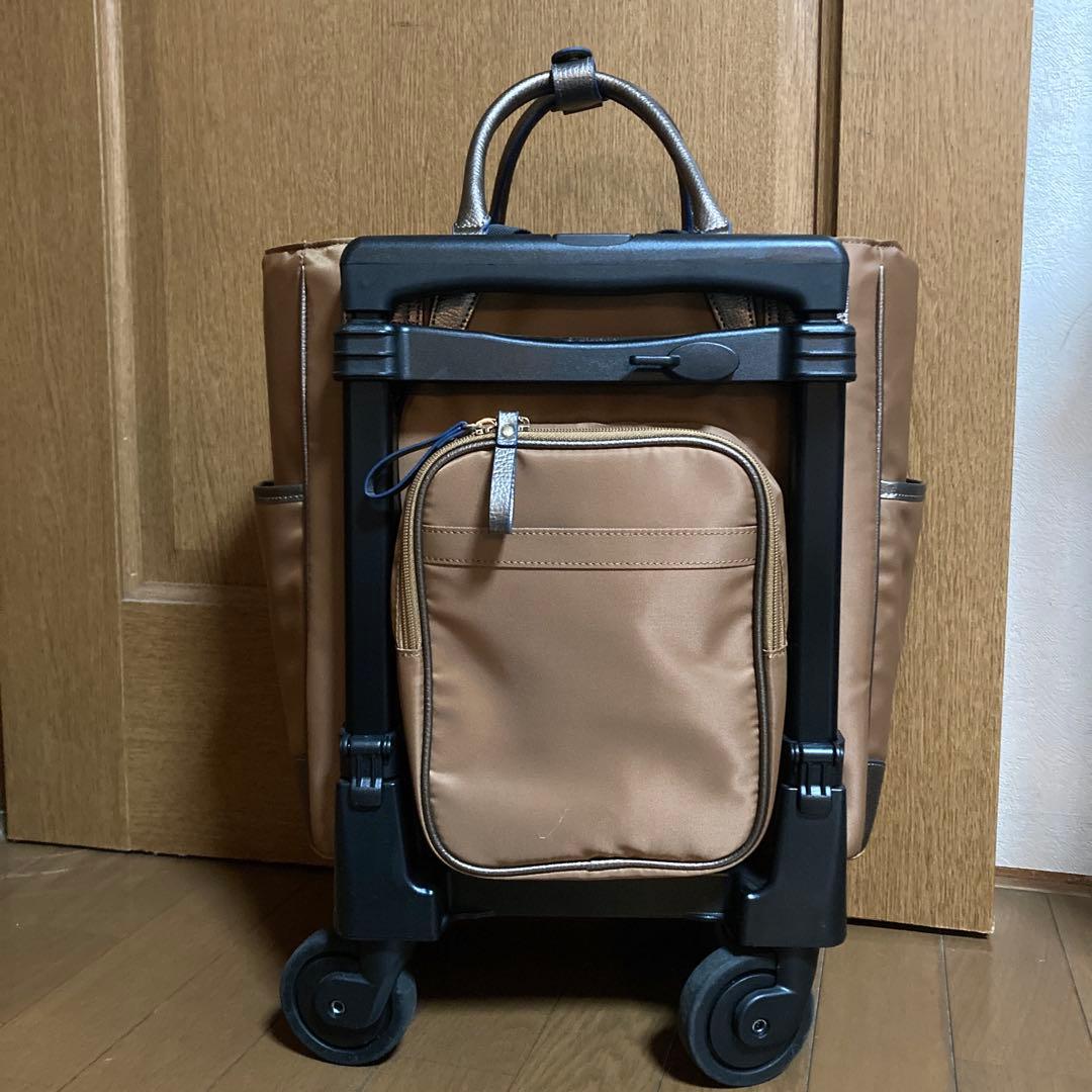 スワニー　ブラウン ナイロン キャリーケース　インナーバッグ付