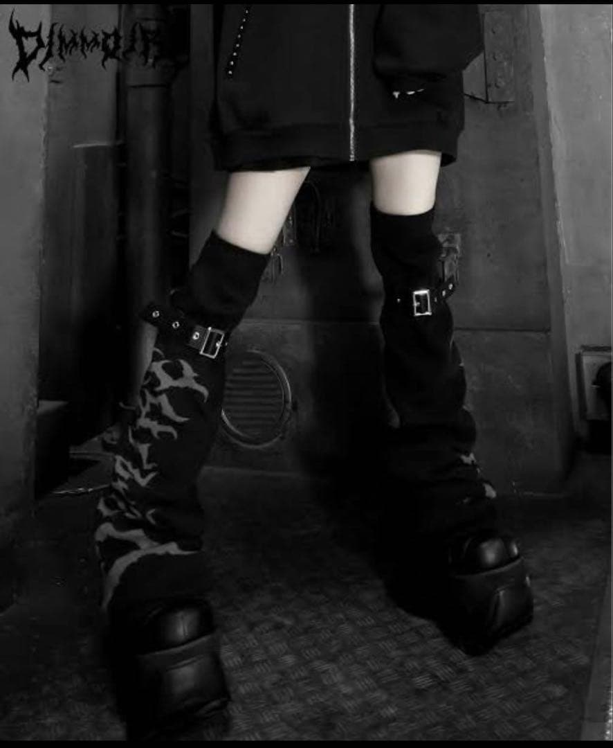 DimMoire BIGロゴ ニーハイウォーマー black