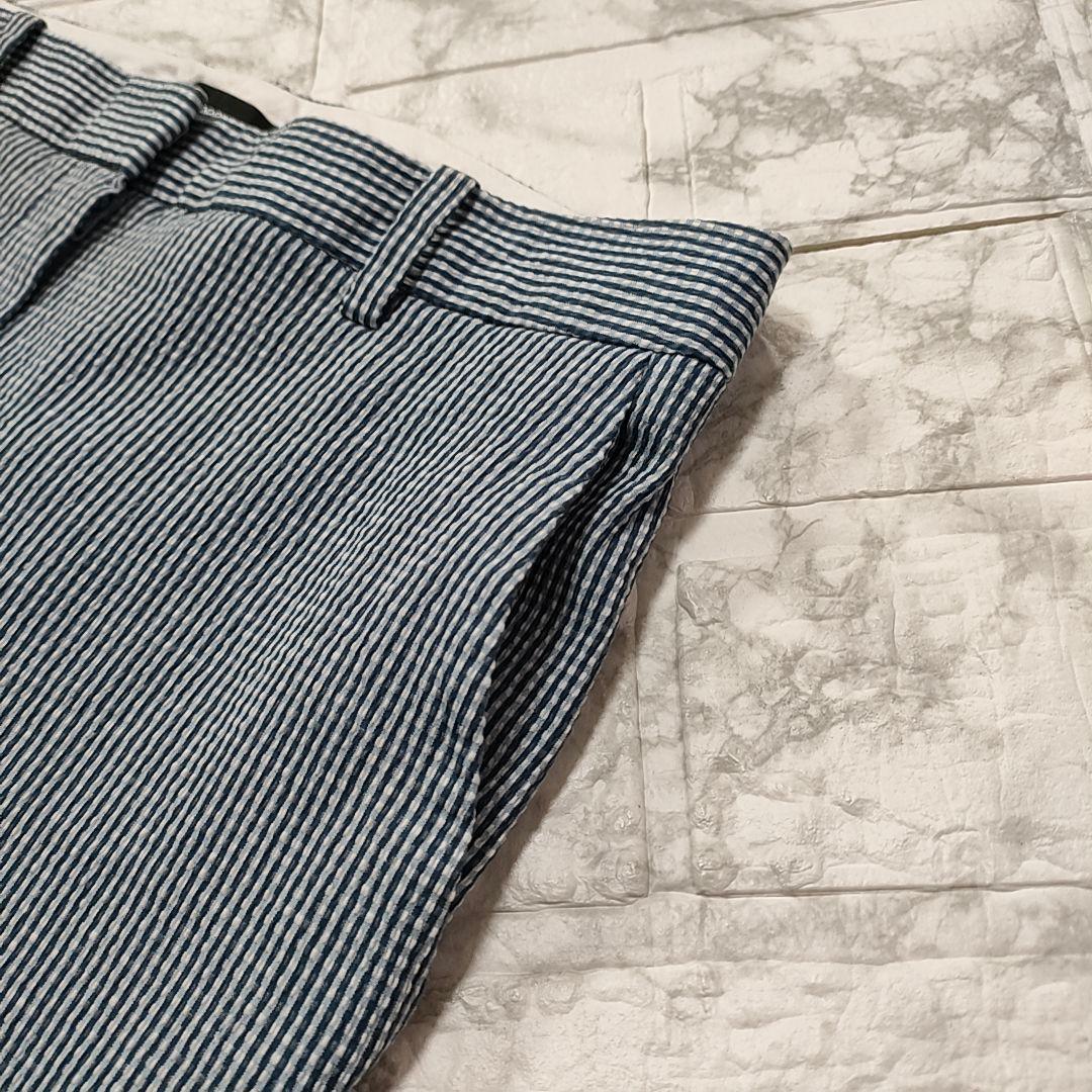 【未使用級】Theory セットアップスーツ シアサッカー チェック ブルー S