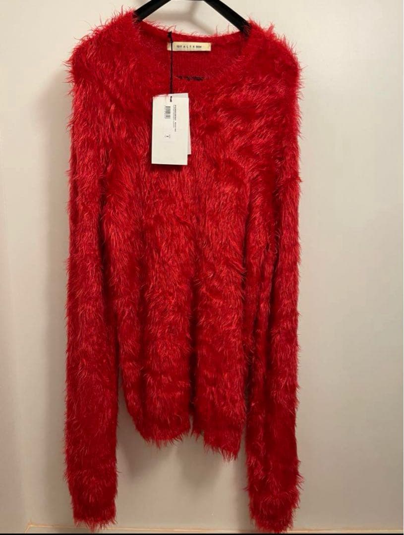 alyx シャギーニット1017 alyx 9sm クルーネックセーター レッド