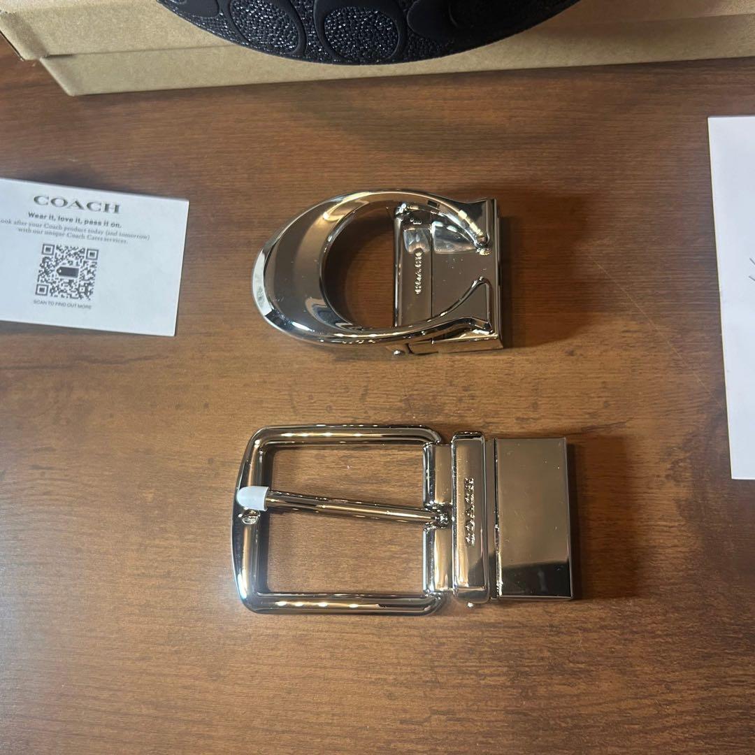 COACH リバーシブル ブラックレザーベルト