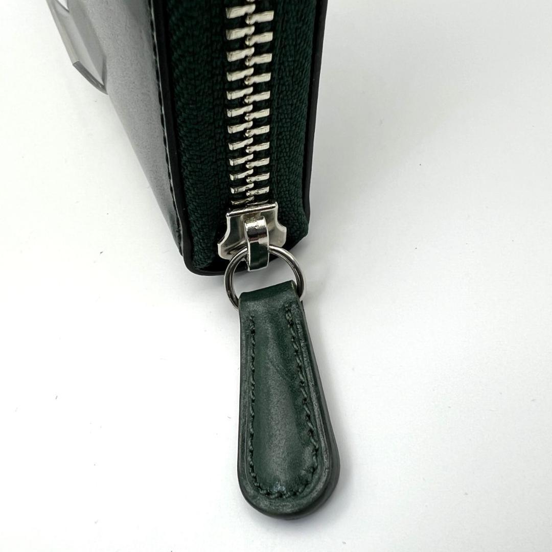 未使用品箱付 プレリー☆メンズ ジッピーウォレット 長財布 コードバン 本革 緑