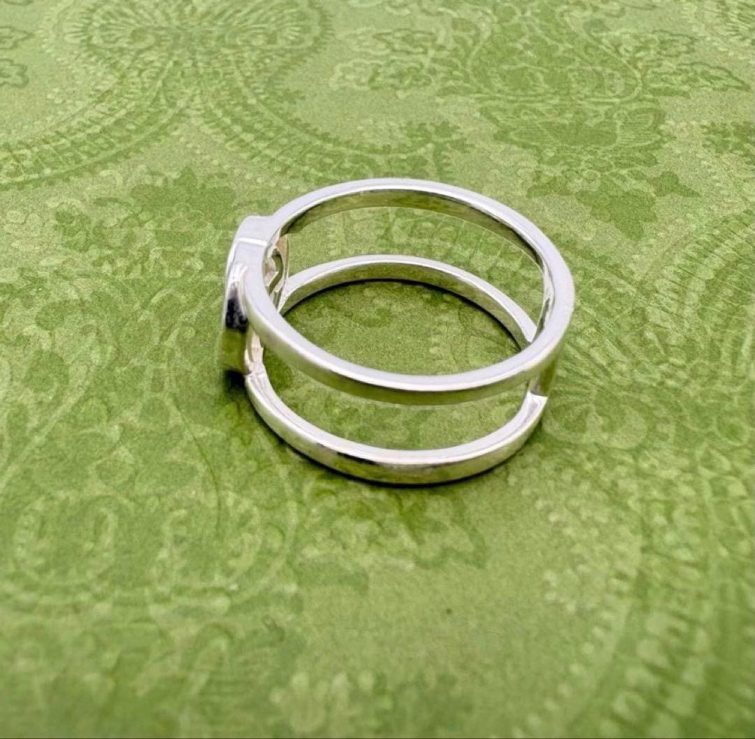 GUCCI シルバーリング インターロッキング オープン 925 20号 19号