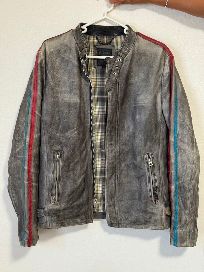 稀少色 SCHOTT シングルライダースジャケット Sサイズ