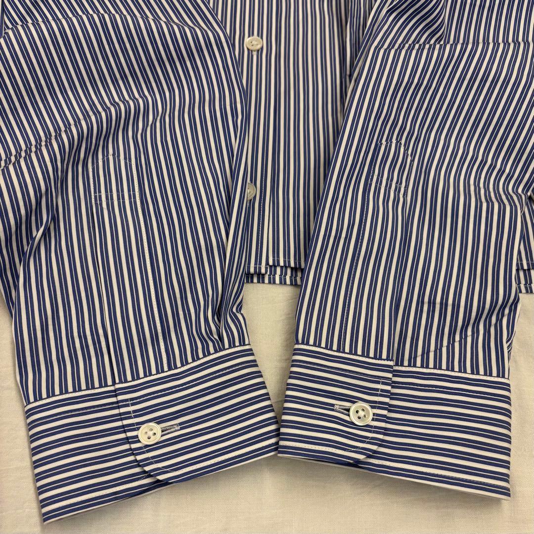 本日限定価格＜6(ROKU)＞コットン ストライプ クロップド シャツ　25aw