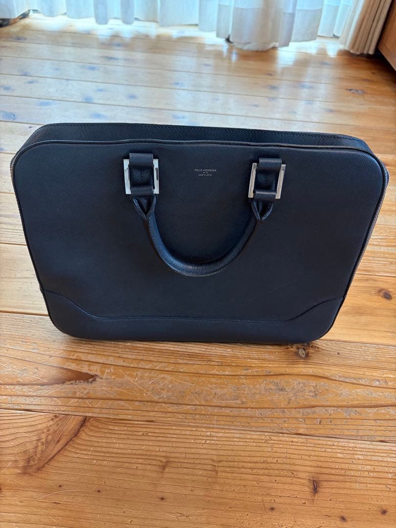 PELLE MORBIDAネイビーレザービジネスバッグ