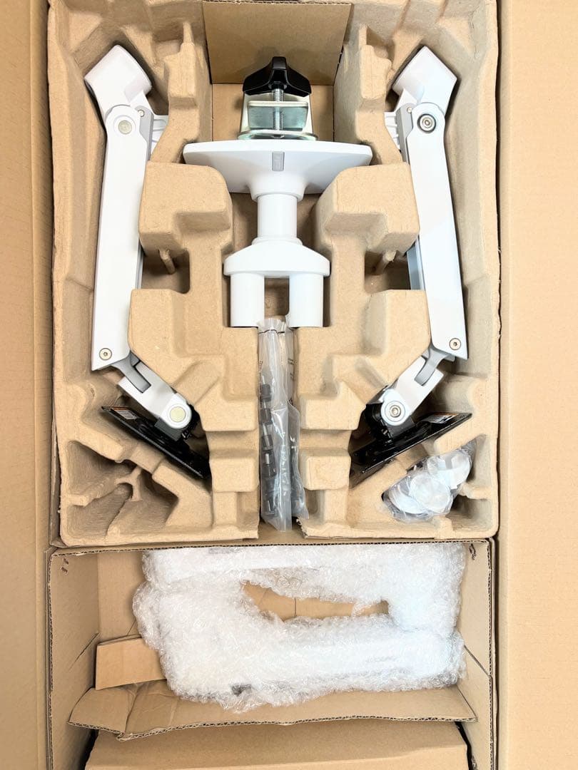 エルゴトロン　LXモニターアーム　デスクマウントデュアル　横型　2画面　ホワイト