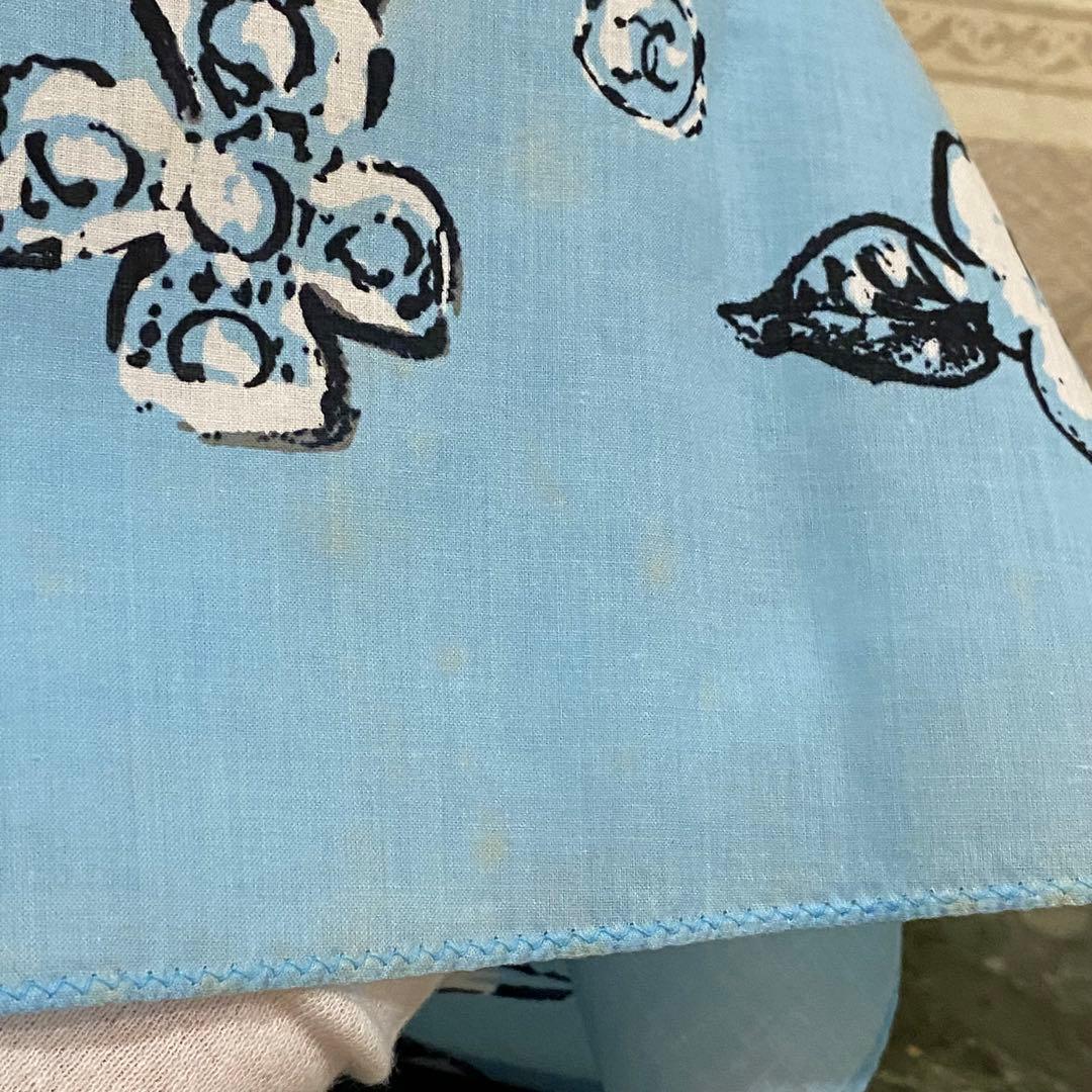 VINTAGE CHANEL ハンカチーフ ブルー カメリア ココマーク