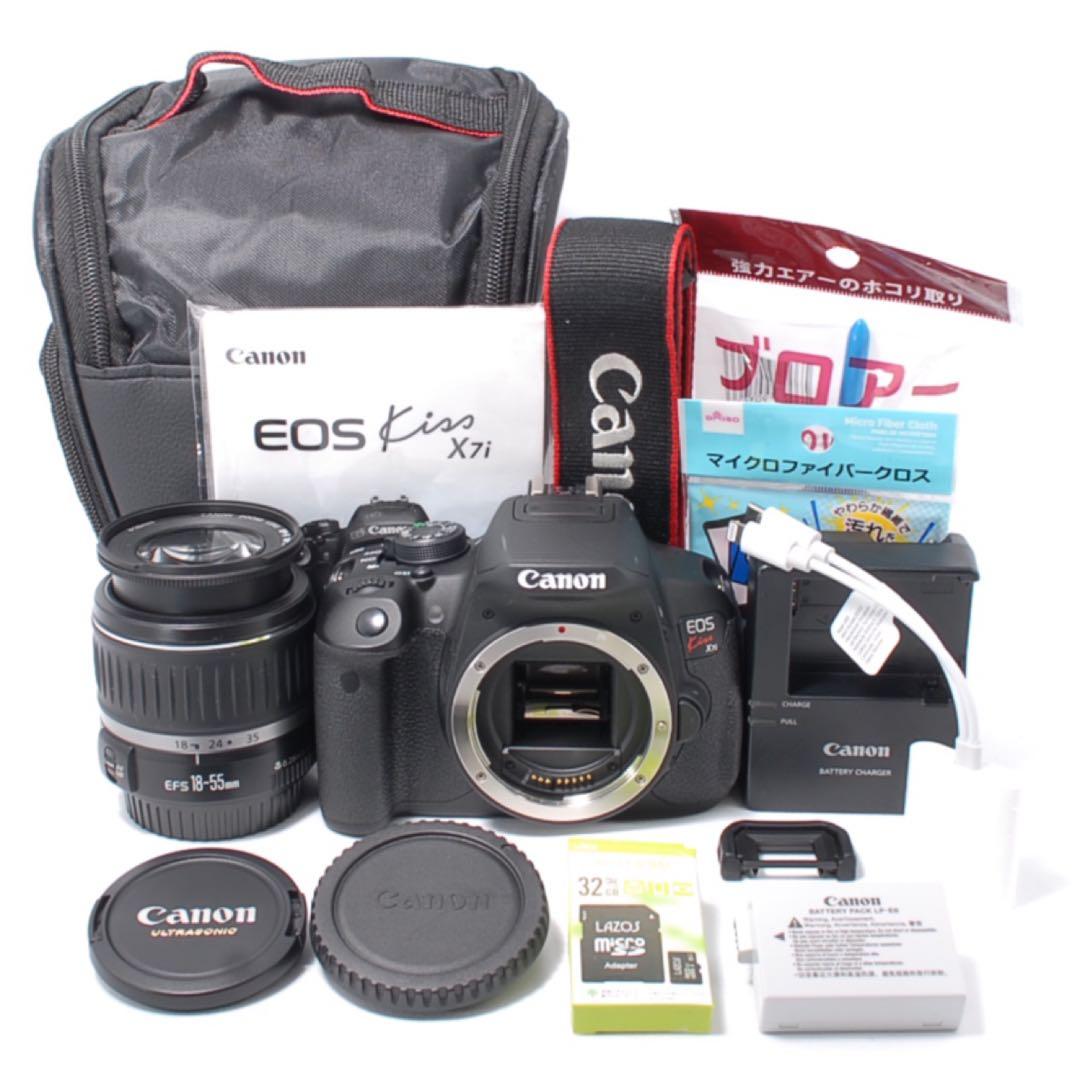 極上品✨キャノン Kiss X7i 初心者セット！スマホ転送◎ ショット数極少