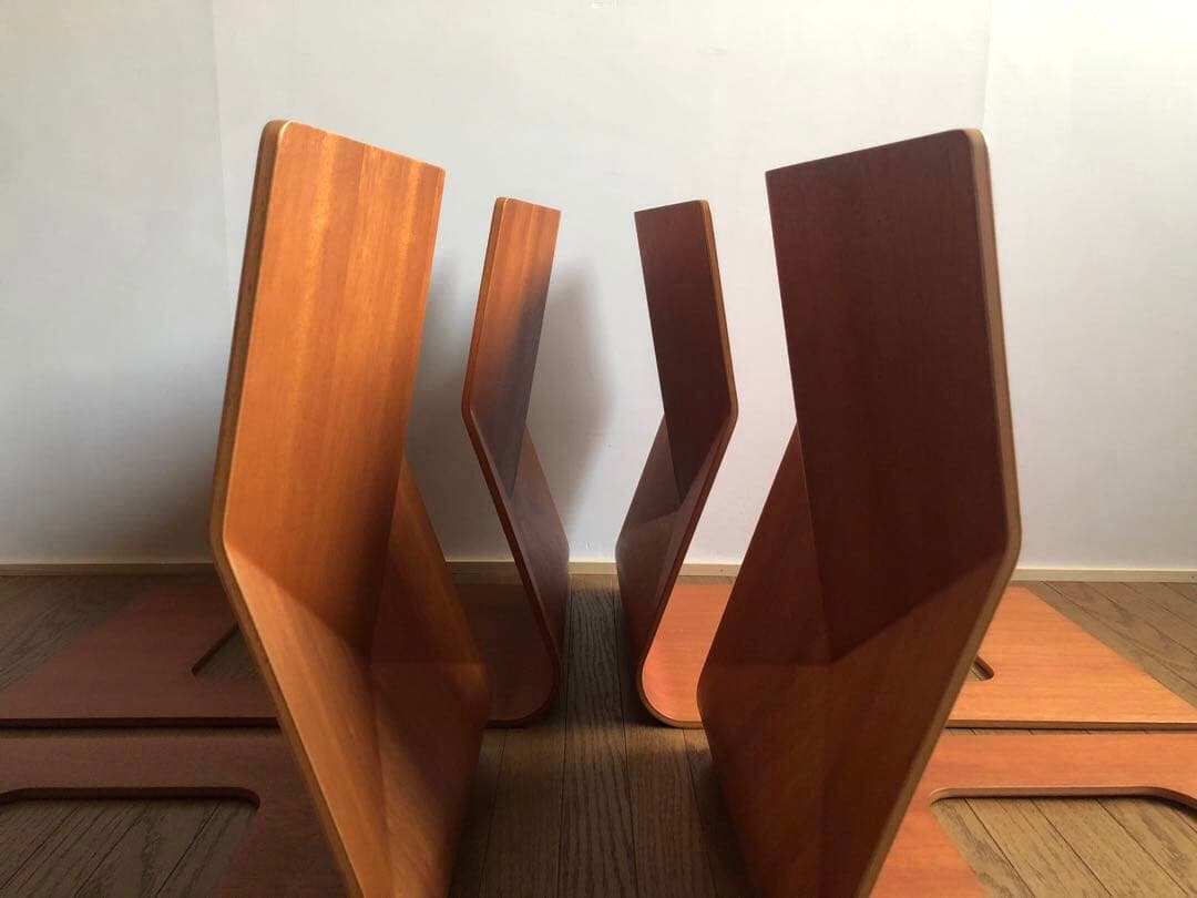 天童木工 プライウッド 座椅子 4脚セット 和家具 ペリアン ジャパニーズモダン