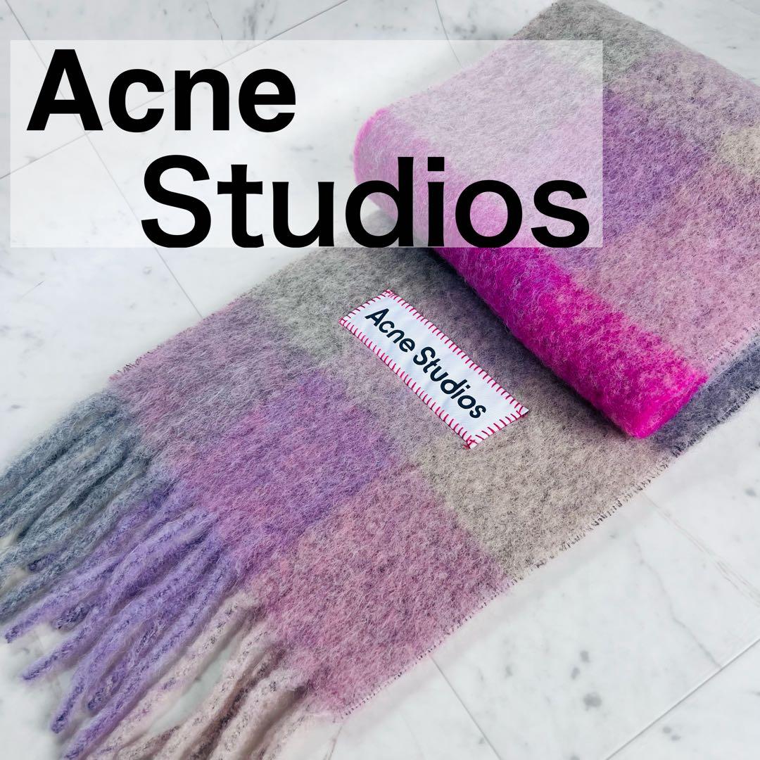 アクネストゥディオズ マフラー CA0084 モヘア混 チェック 正規品