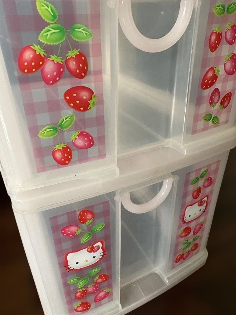 希少 1999年製 ハローキティ 4段チェスト いちご 平成レトロ サンリオ