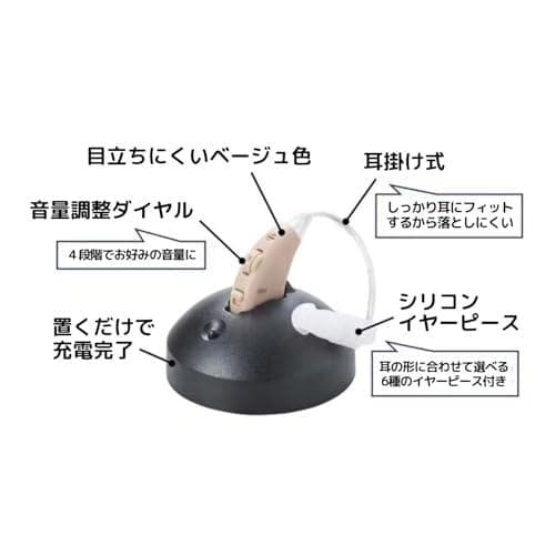【公式】楽ちんヒアリング 集音器 軽量 正規品 ベージュ 超軽量タイプ 目立たな