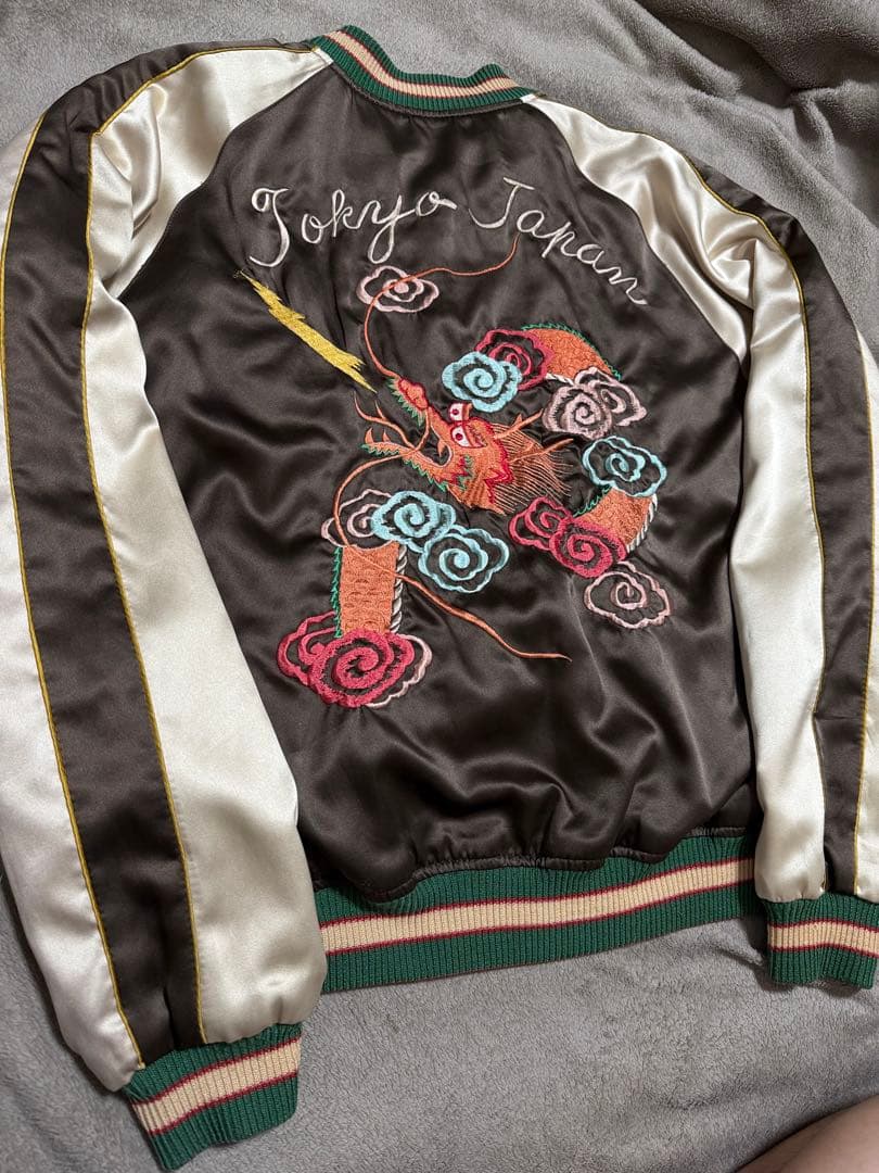 ２面用 テーラー東洋 ワシ 龍 日本限定 スカジャン サテン vintage