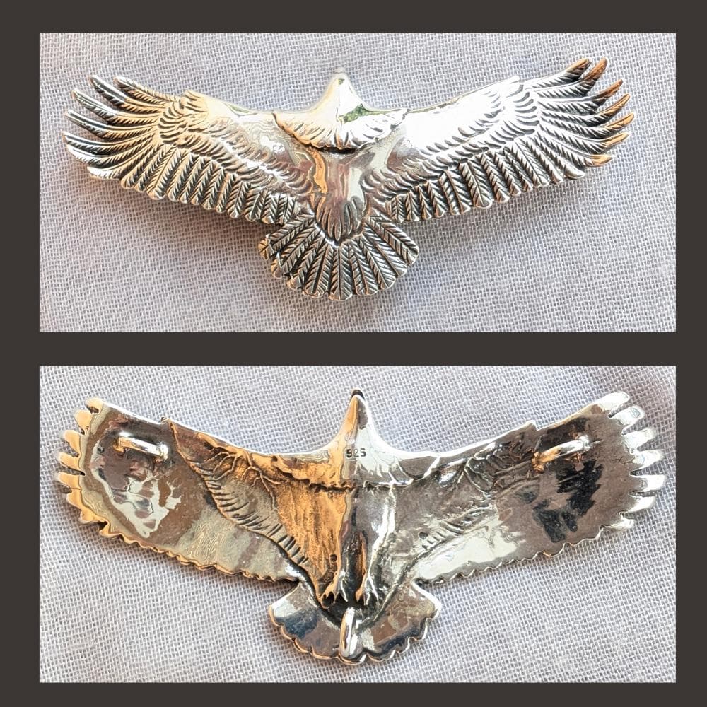 Silver925 イーグル ネックレストップ メンズ 手作り 鷲 アクセサリー