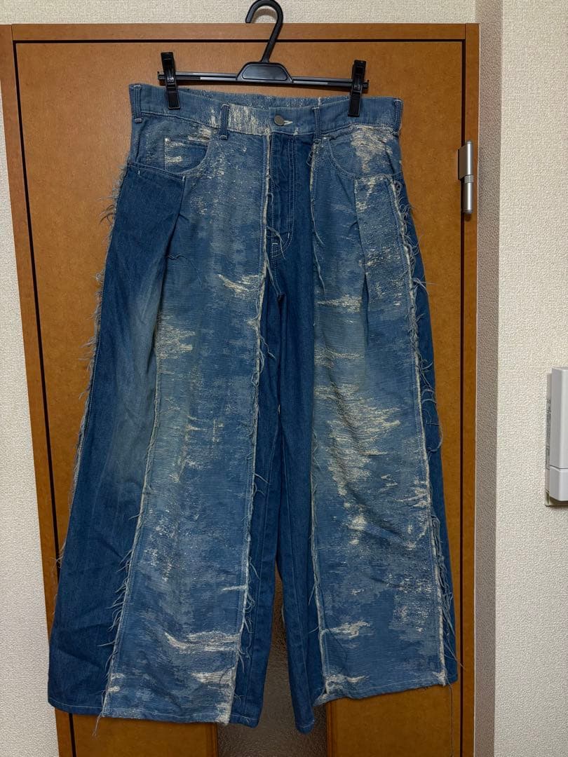 taakk 23ss TAAKKターク ワイドデニム パンツ ダメージデニム