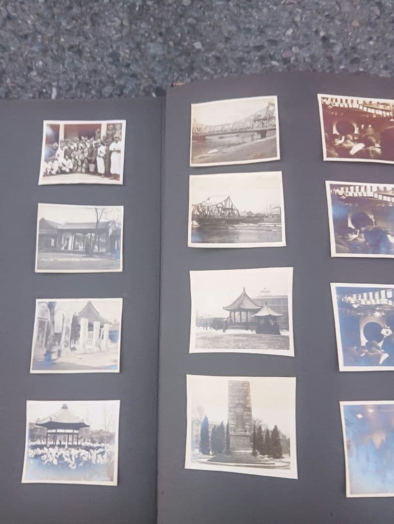 満州の古い写真　６７枚　貼り付け　アルバム　　風景　人物　建築　風俗　戦前