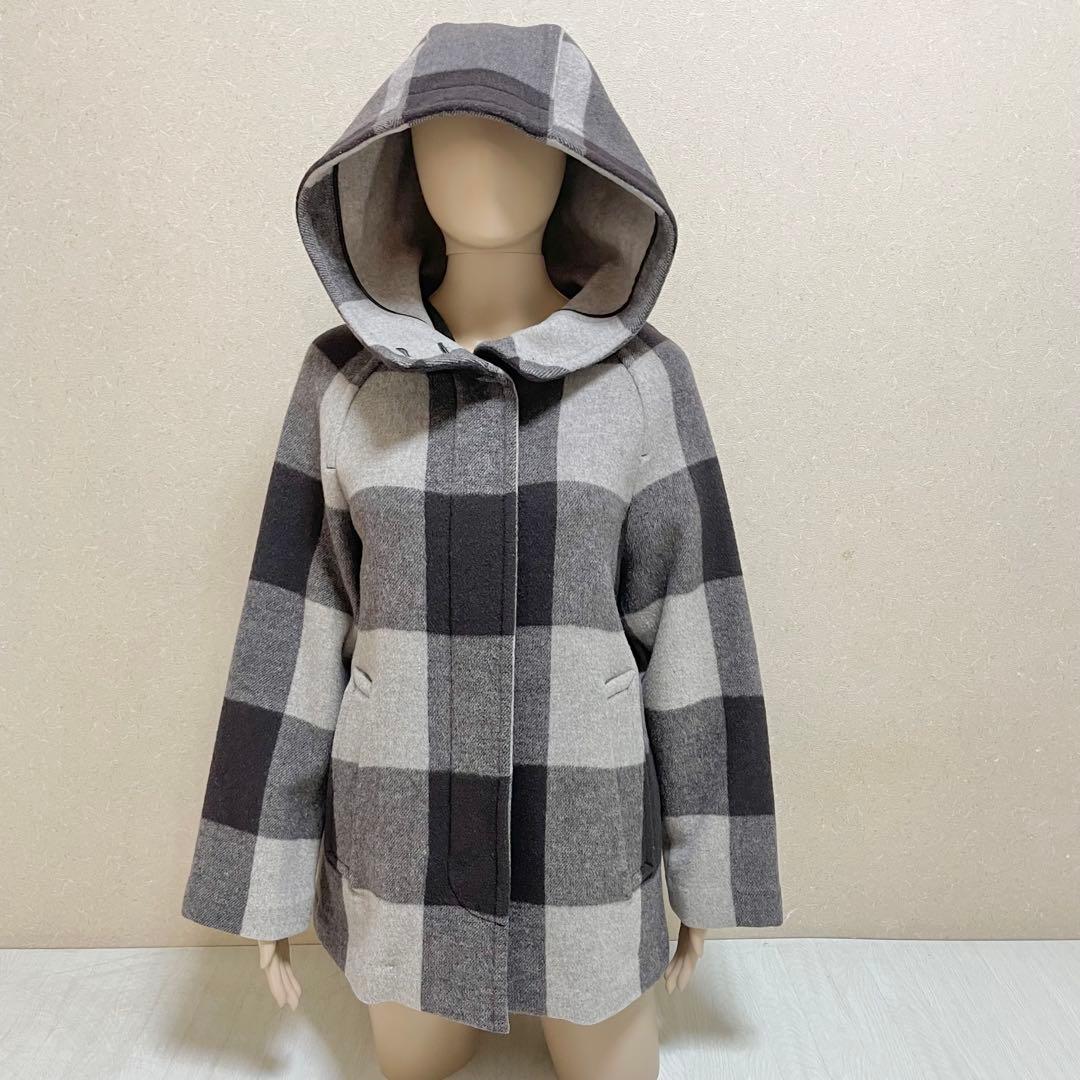 コーチcoachビッグチェックウールコートダッフルコートマウジーザラロデオ