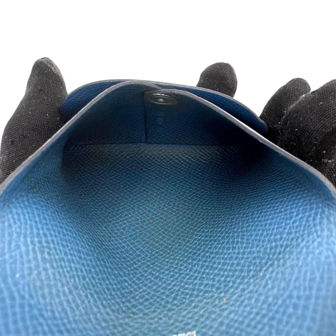 エルメス バスティア ケース　ヴォーエプソン レザー　ブルーグレー　C刻印