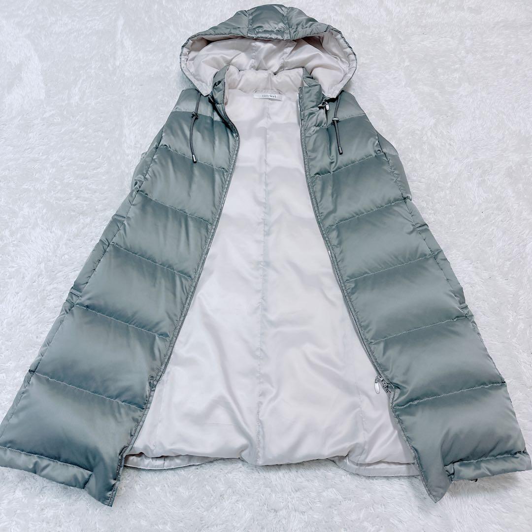 美品 blancvert ブランベール ダウンベスト ミドル丈 フード 2way