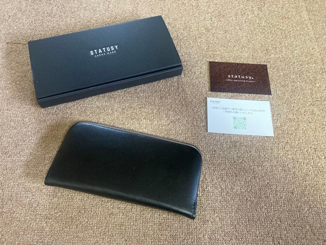未使用 STATUSY ヴィーガンレザー長財布 ブラック