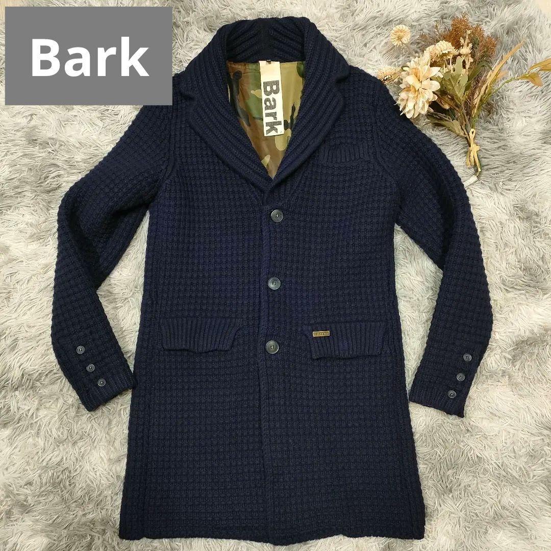 美品 Bark ニット チェスターコート 極厚ニット 迷彩柄 イタリア製