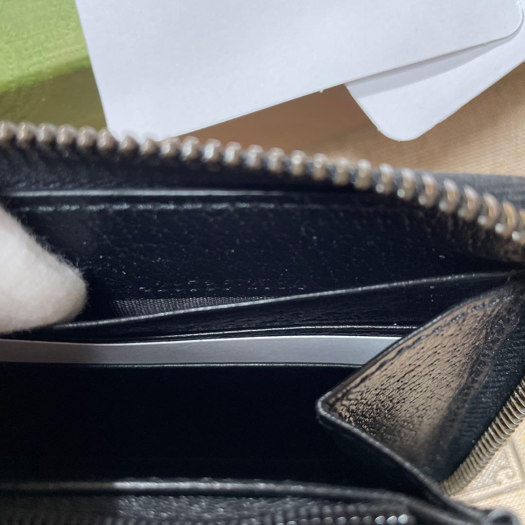 GUCCI 黒 レザー 長財布 GGロゴ付き