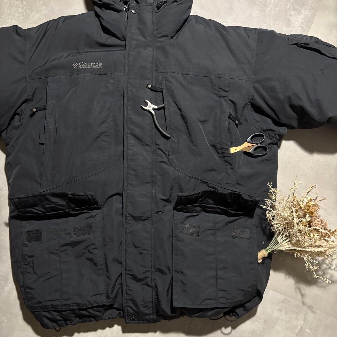 極肉厚 00s Columbia コロンビア　ダウンジャケット　ブラック　黒