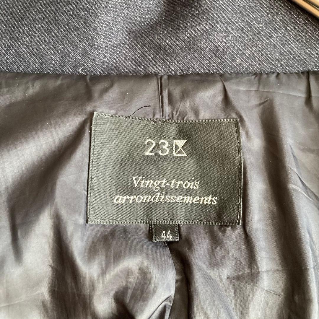 【大きいサイズ】(44)洗える 23区 Aライン ロングダウンコート 女優襟 黒