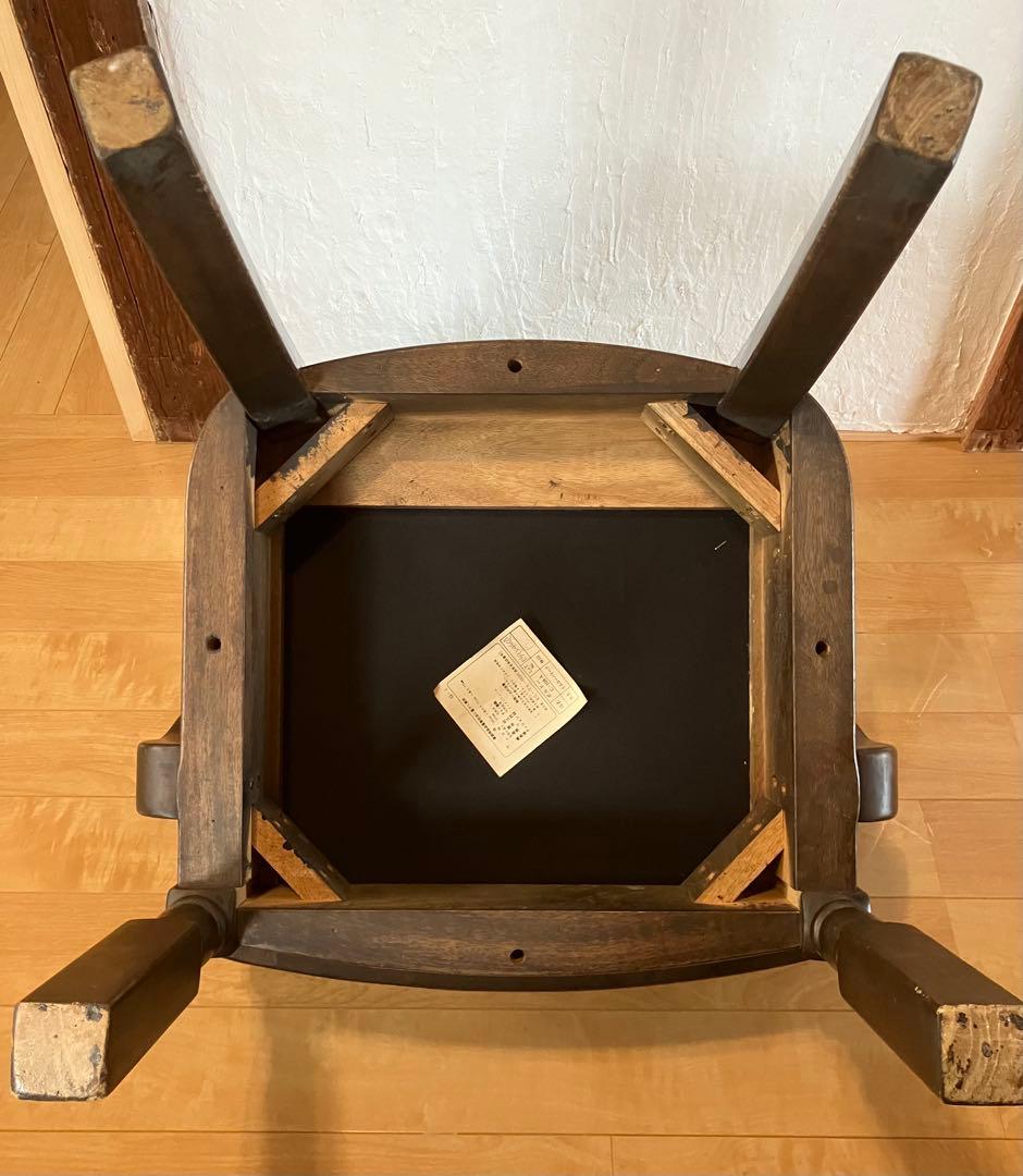 大塚家具 英国アンティーク アームチェア 天然木 ダークブラウン②