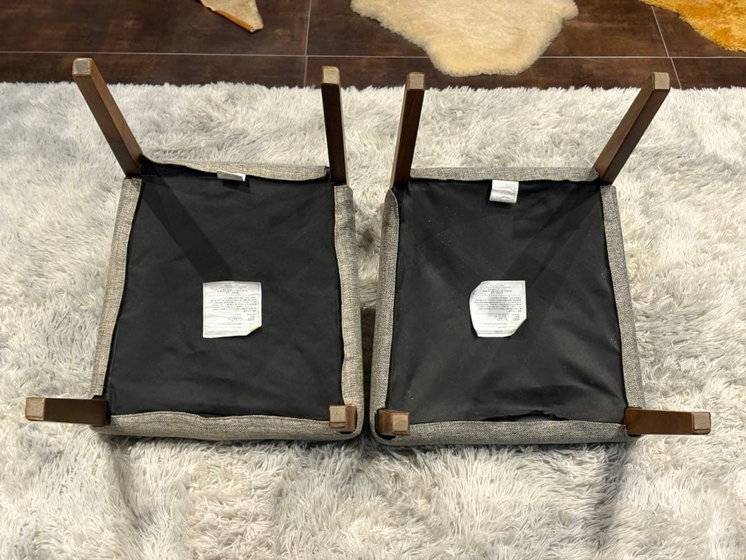 迪卡様　モダン　ビンテージ　ウォールナット　ダイニングチェア　4脚セット　H