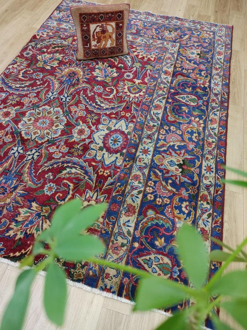 ペルシャ絨毯 ペルシャヴィンテージラグ 220x146 手織り オールド