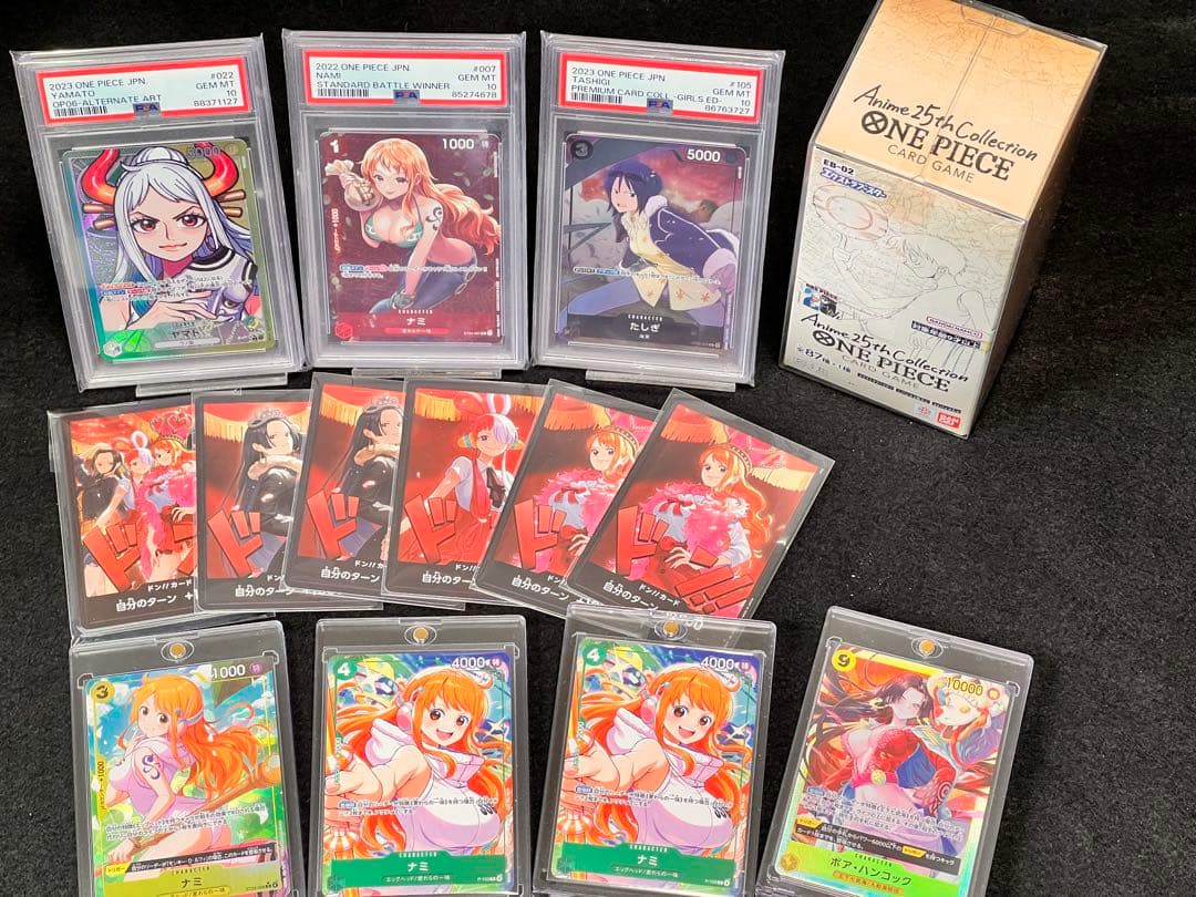 ワンピースカード高騰中‼️PSA10 3枚　BOXアニバーサリー25th テープ付