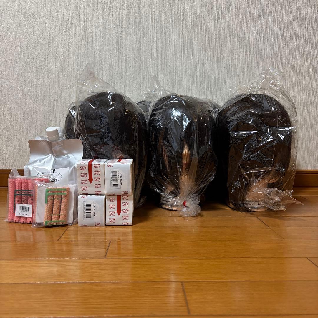 【７体セット】美容師国家試験カットウィッグ