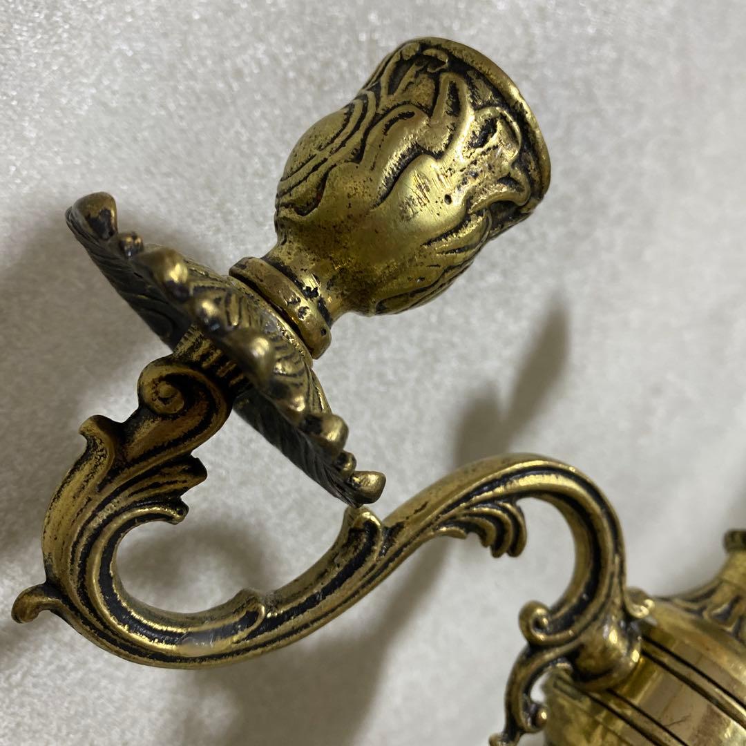 フランスアンティーク真鍮製キャンドルスタンド燭台３灯