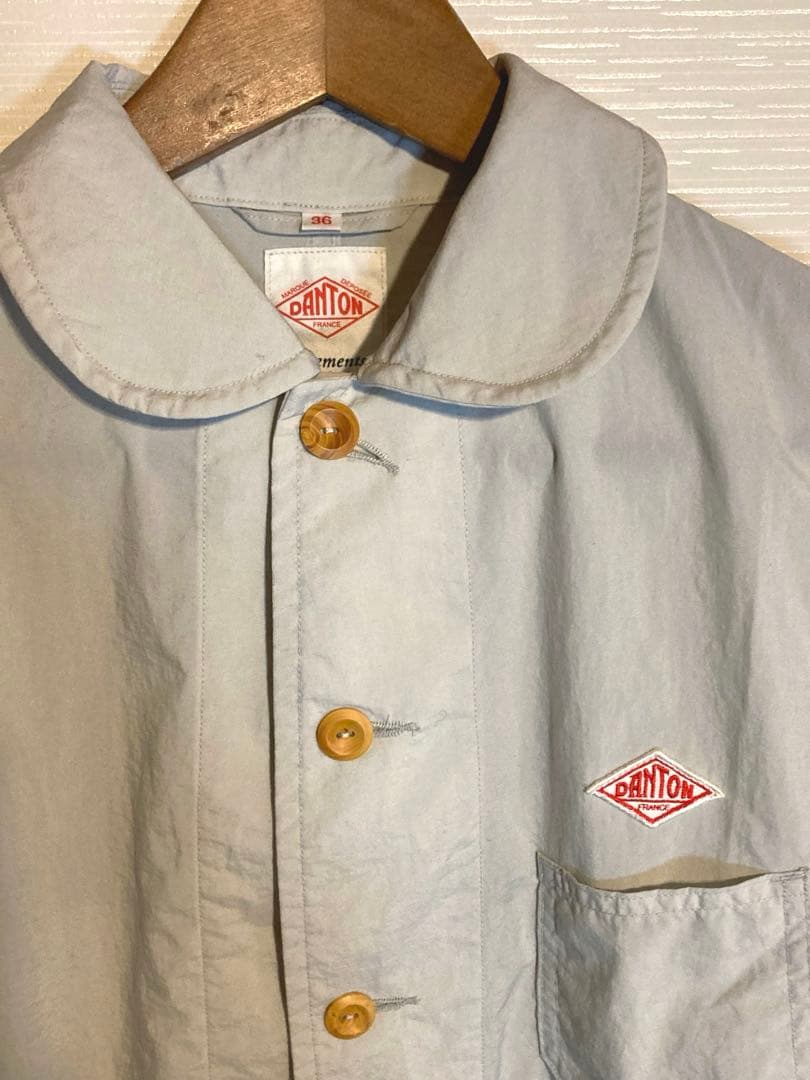 DANTON/軽量ジャケット/グレー/丸襟/NYLON/日本製/36