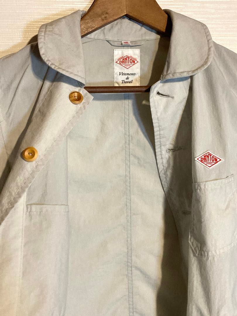 DANTON/軽量ジャケット/グレー/丸襟/NYLON/日本製/36