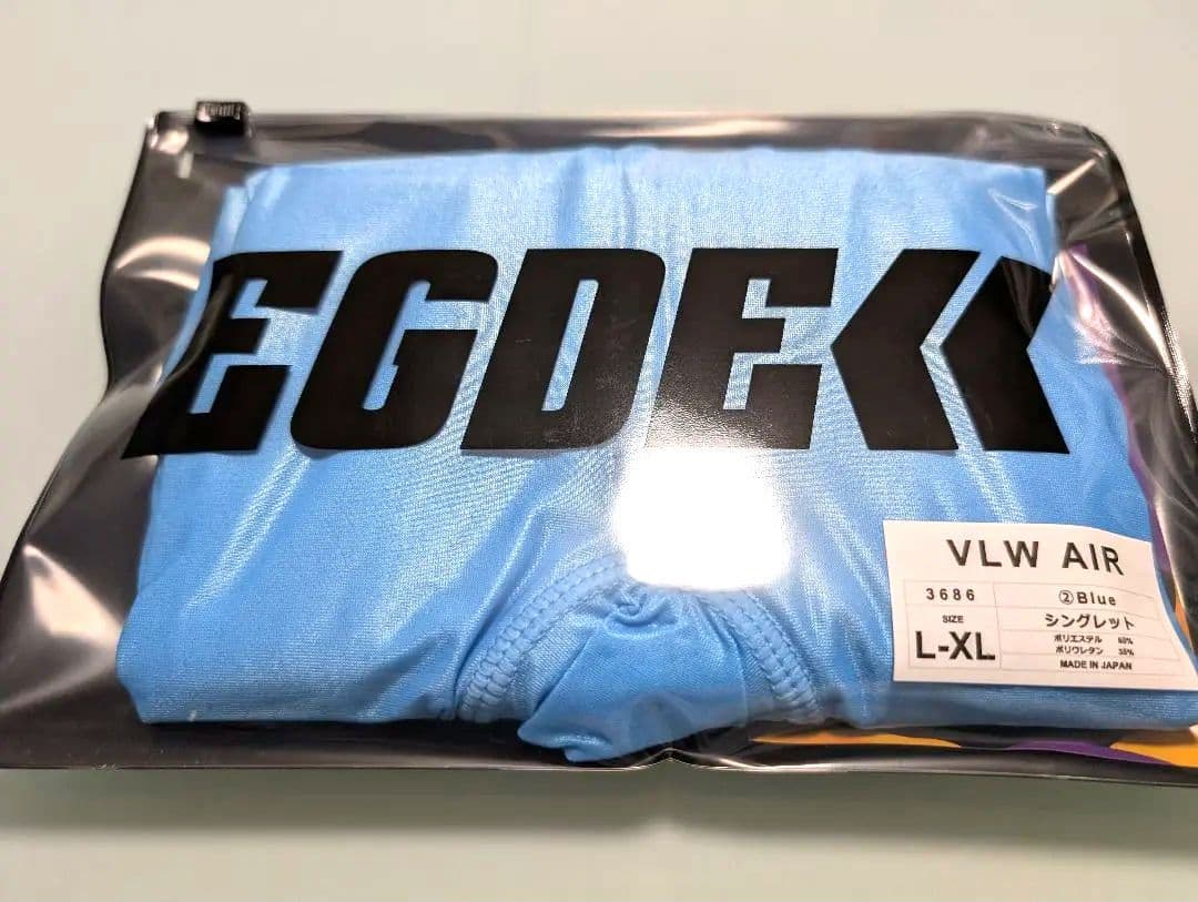 EGDE VLW AIR SINGLET L-XL Blue シースルー 極薄