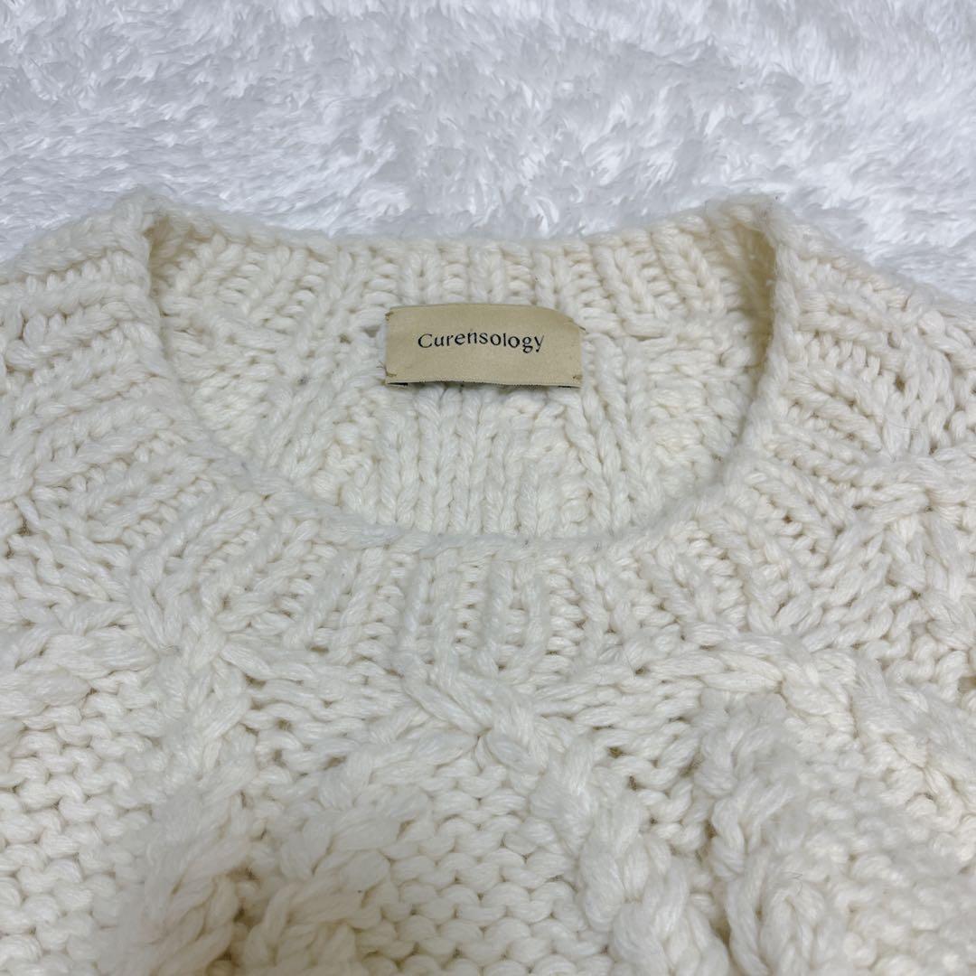 24AW✨カレンソロジー ケーブルベルテッドプルオーバー アイボリー ニット